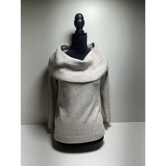 Loft Sweater Speckled Pink Cowl Neck Size Medium Long Sleeve Career Casual - Picture 1 of 9